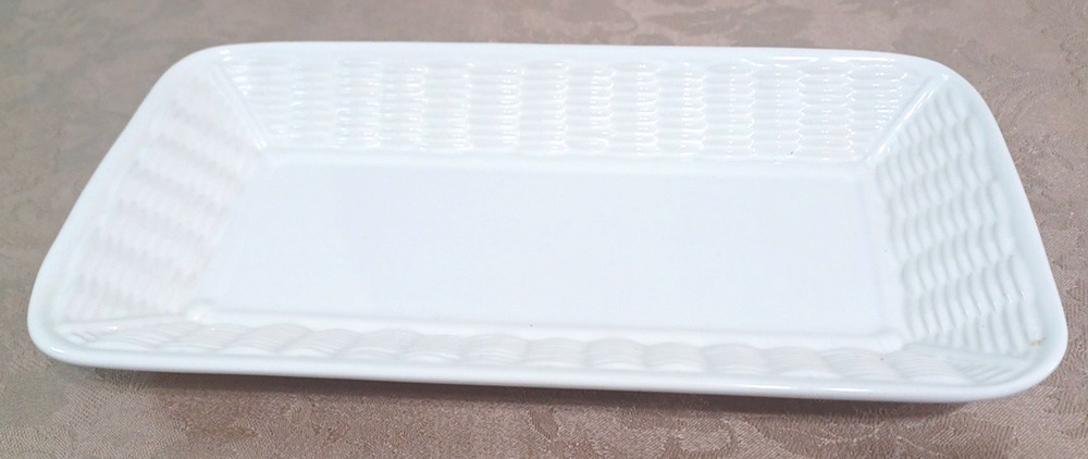 VTG Pfaltzgraff White Basket Weave 12x7 Serving Rectangular Dish